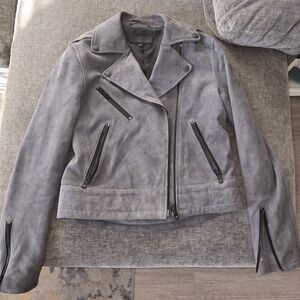 rag & bone Ash Gray Leather Jacket